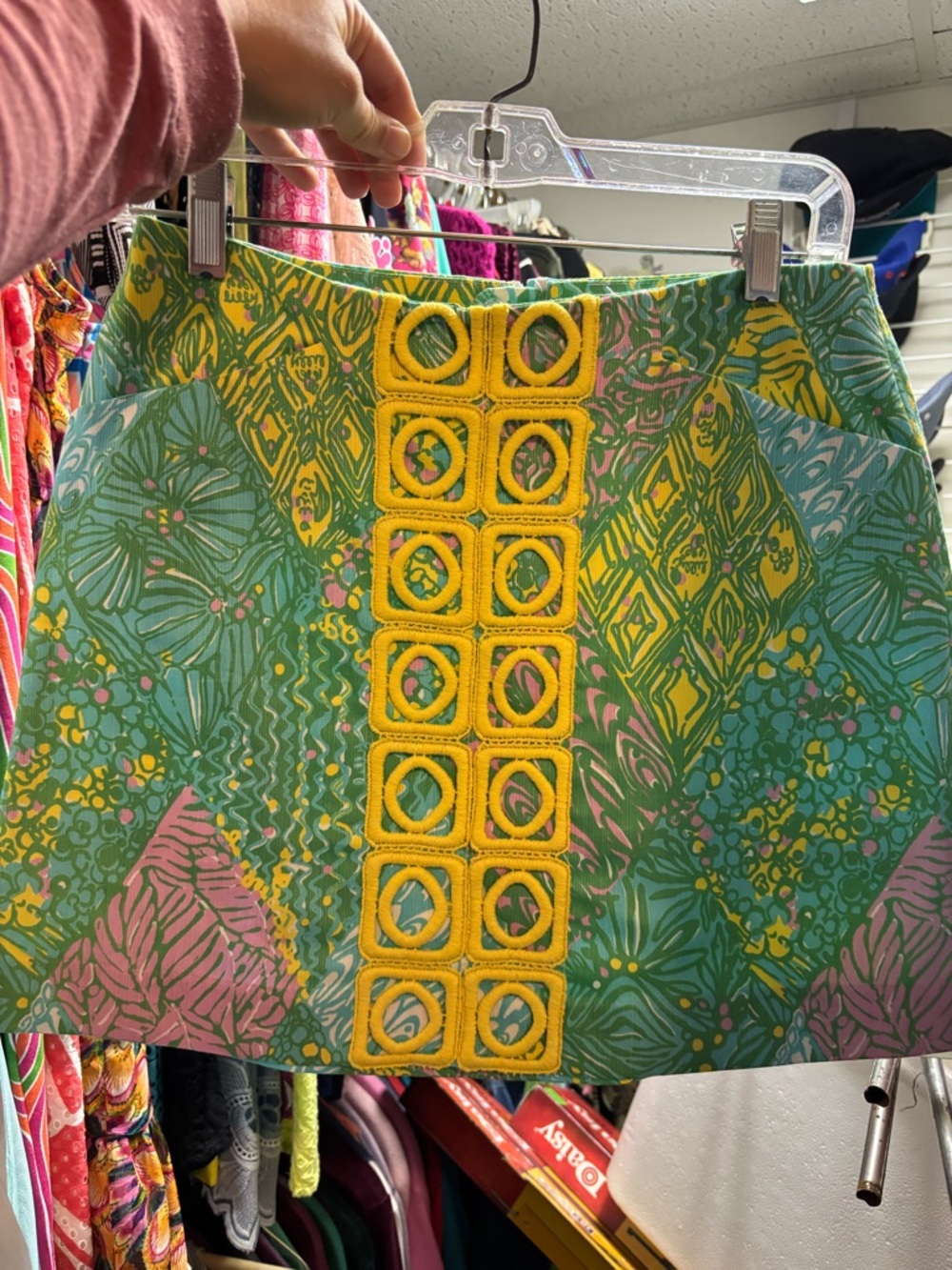 Lilly Pulitzer Turquoise, Yellow & Pink Floral Mini Skirt